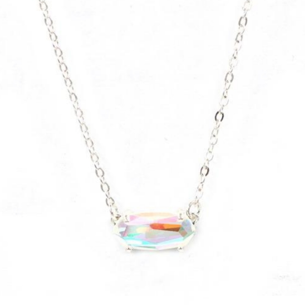 Free People Rainbow Oval Stone Necklace